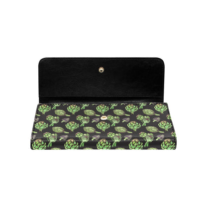 Artichoke Pattern Print Design 02 Women's Trifold Wallet