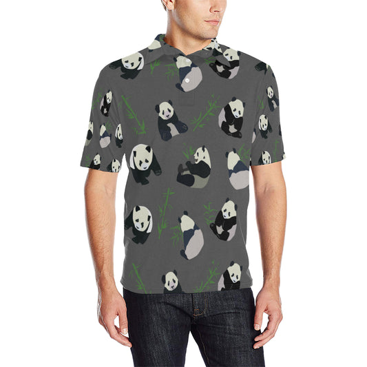 Panda Pattern Print Design A06 Men Polo Shirt