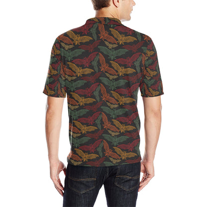 Bat Tribal Pattern Print Design 03 Men Polo Shirt