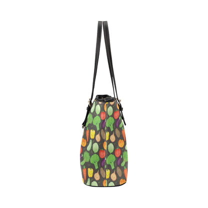 Vegan Funny Themed Design Print Leather Tote Bag