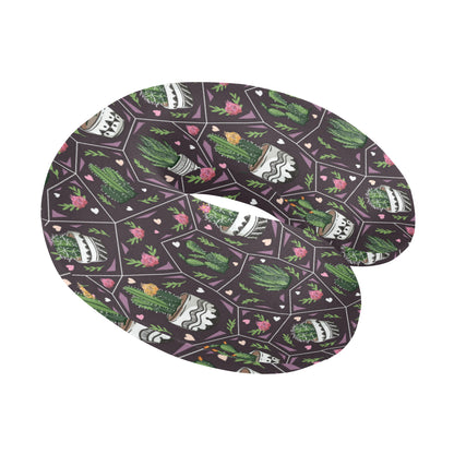 Cactus Pattern Print Design 03 U-Shaped Travel Neck Pillow