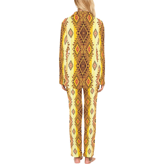 Native Pattern Print Design A09 Women's Long Pajama Set