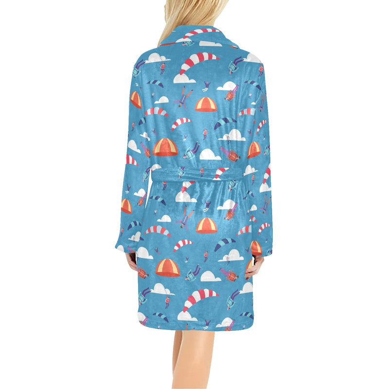 Skydiver Print Design LKS306 Women's Fleece Robe