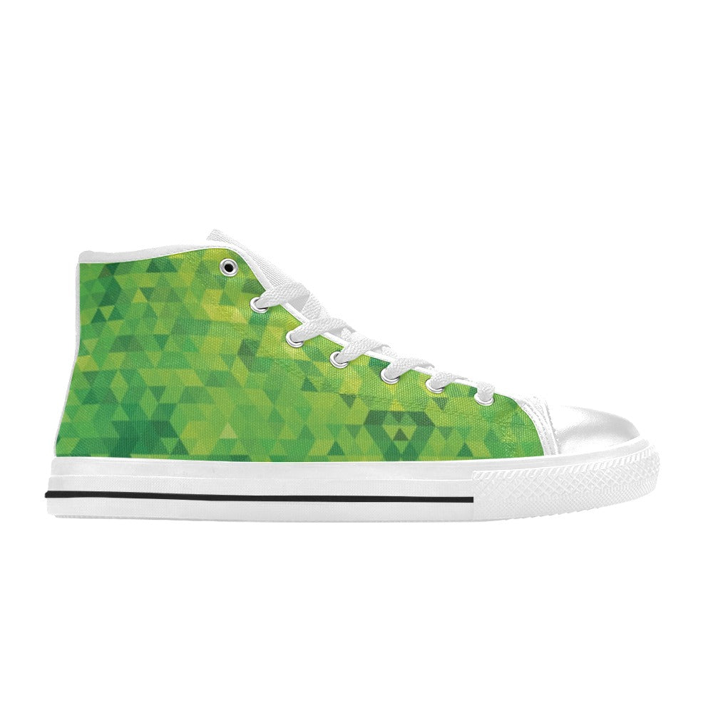 Geometric Print Design LKS402 Men's High Top Canvas Shoes