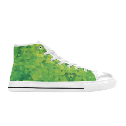 Geometric Print Design LKS402 Men's High Top Canvas Shoes