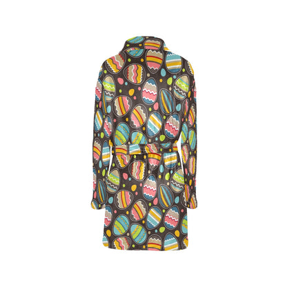 Easter Eggs Pattern Print Design RB03 Women's Fleece Robe