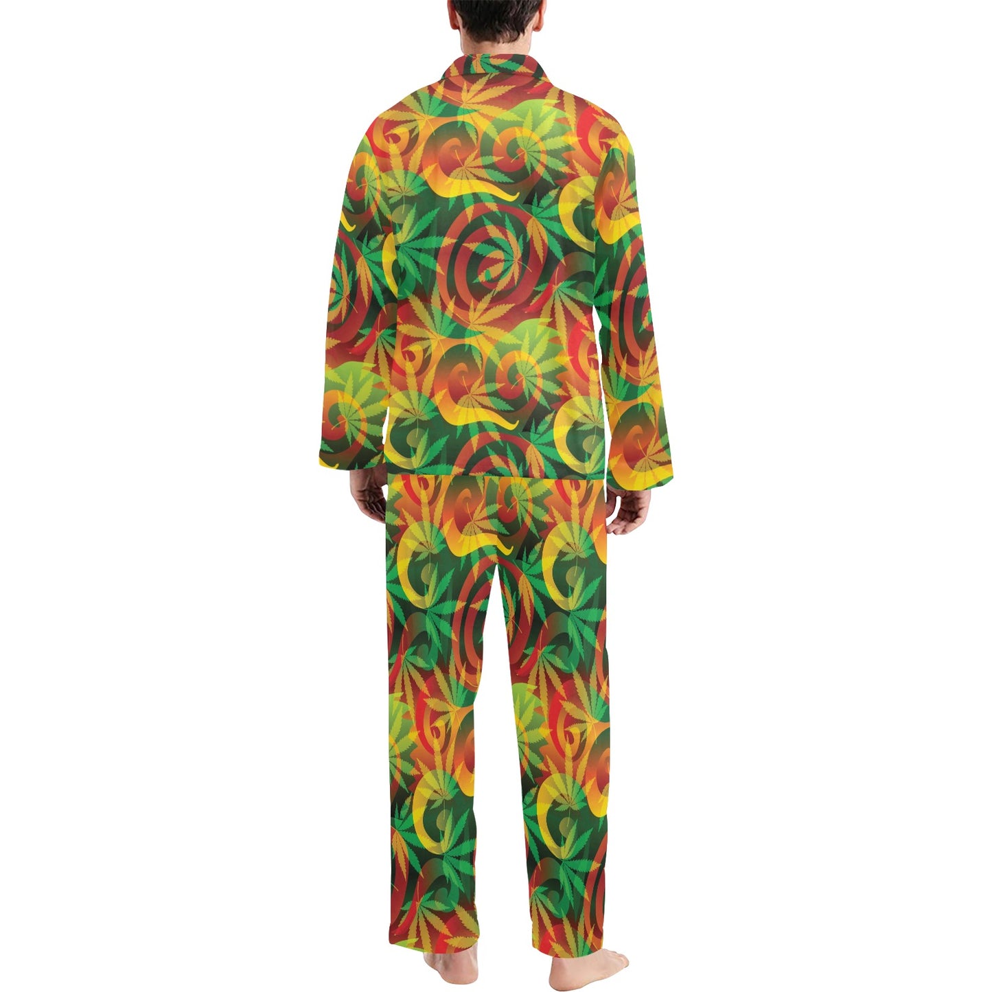 Rastafarian Pattern Print Design A01 Men's Long Pajama Set