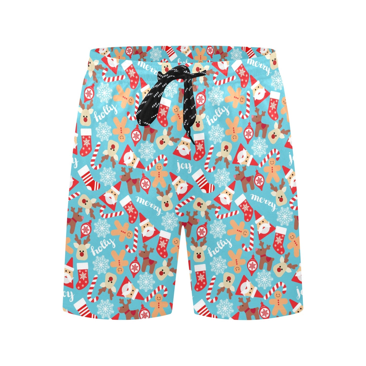 Santa Christmas Themed Print Design LKS306 Men's Swim Trunks Beach Shorts
