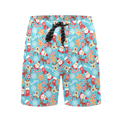 Santa Christmas Themed Print Design LKS306 Men's Swim Trunks Beach Shorts