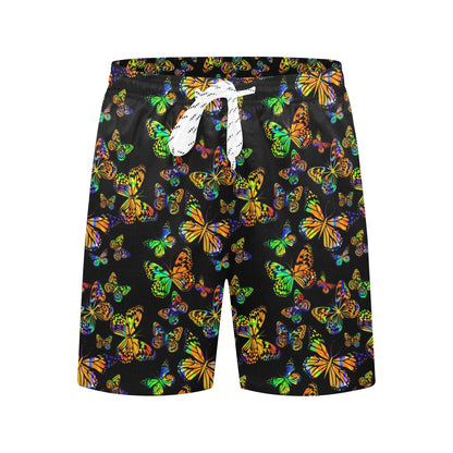 Butterfly Neon Color Print Pattern Men's Swim Trunks Beach Shorts