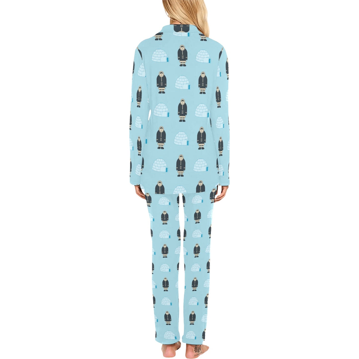 Eskimo Pattern Print Design 03 Women's Long Pajama Set