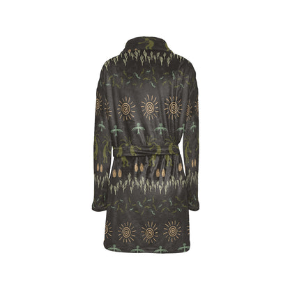 Mayan Pattern Print Design 04 Women's Fleece Robe
