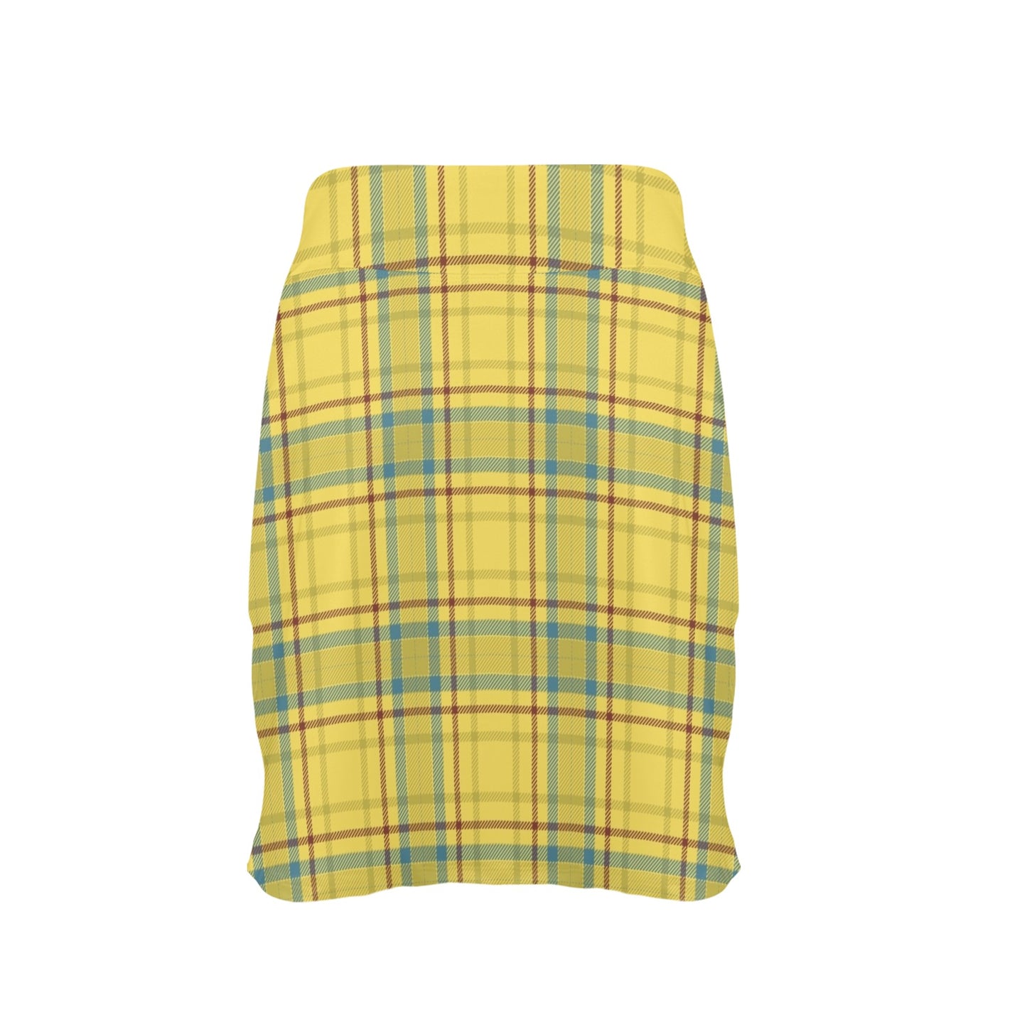 Tartan Yellow Print Design LKS301 17" Golf & Pickleball Skort with Pockets