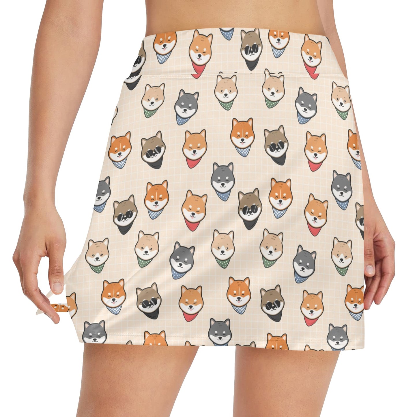 Shiba Inu Print Design LKS3010 17" Golf & Pickleball Skort with Pockets