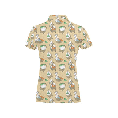 Guinea Pig Print Design LKS401 Women's Polo Shirt