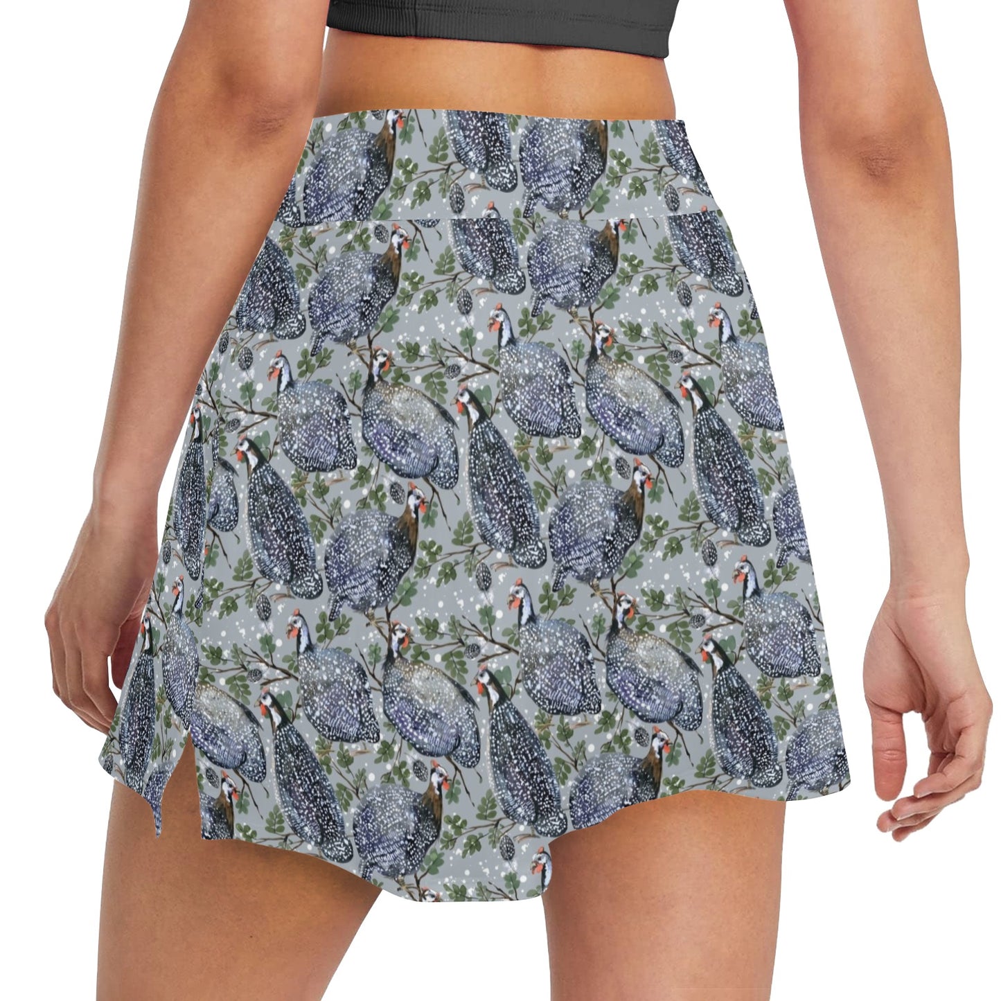 Guinea Fowl Print Design LKS402 17" Golf & Pickleball Skort with Pockets