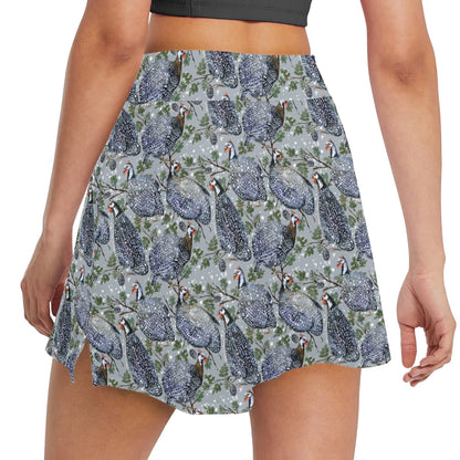 Guinea Fowl Print Design LKS402 17" Golf & Pickleball Skort with Pockets