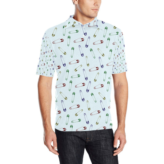 Safety Pin Print Design LKS303 Men Polo Shirt