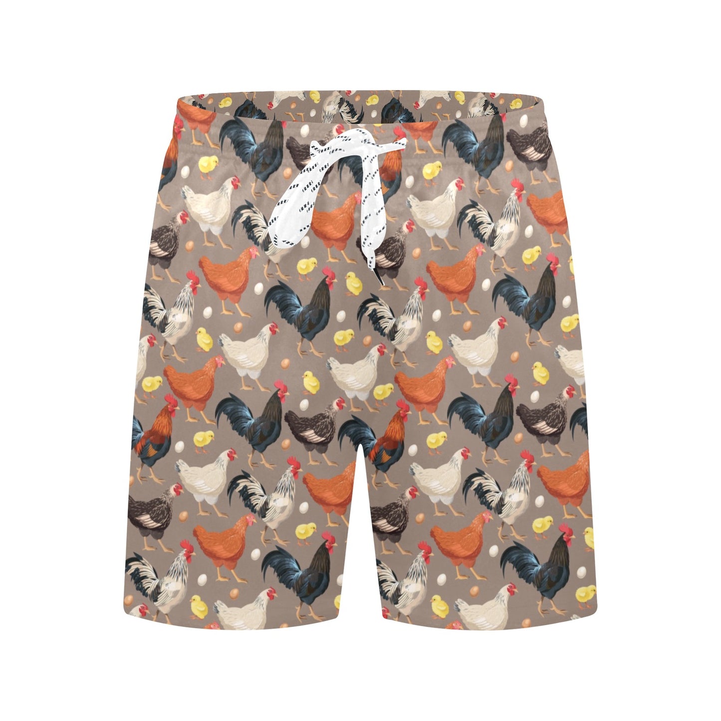 Chicken Evolution Pattern Men's Swim Trunks Beach Shorts