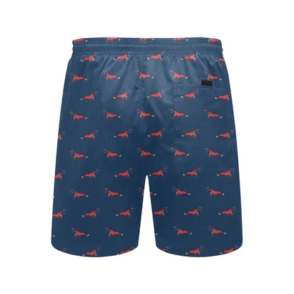 Shrimp Print Design LKS305 Men's Swim Trunks Beach Shorts