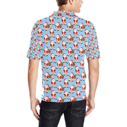 Santa Christmas Themed Print Design LKS305 Men Polo Shirt