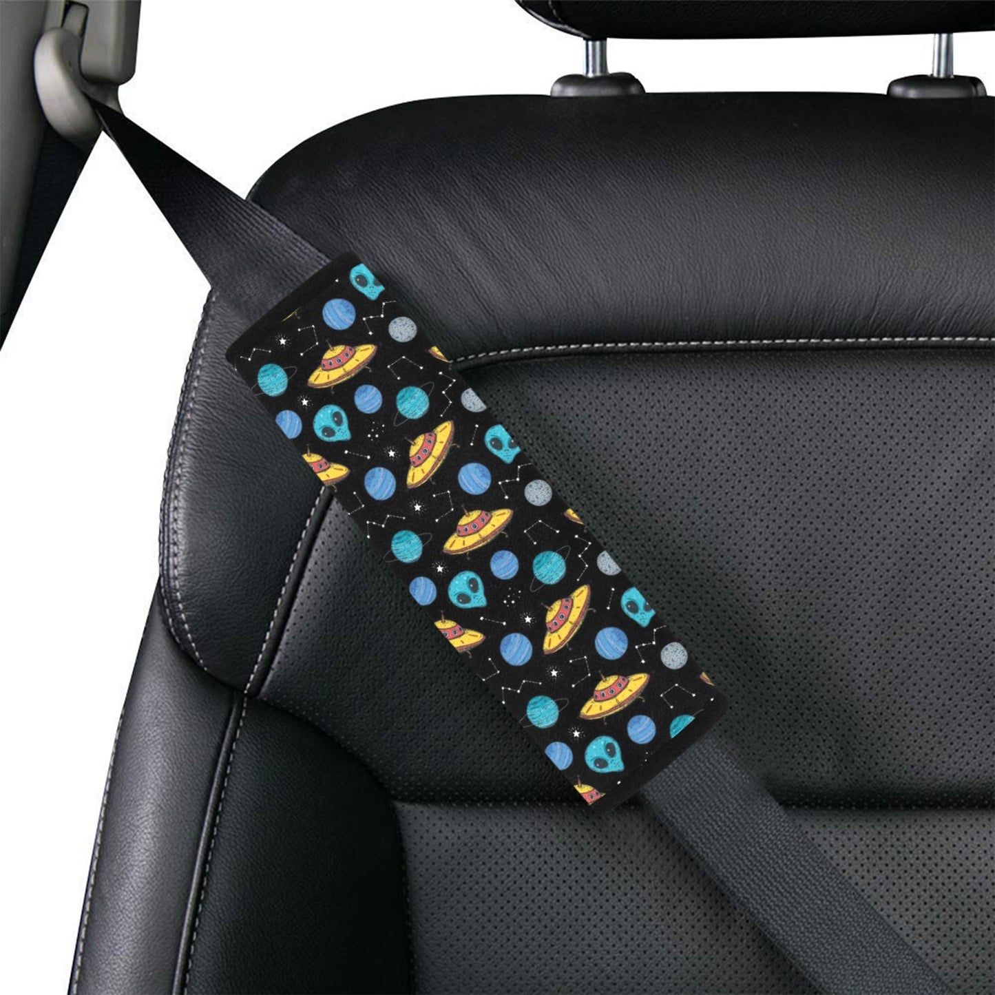 UFO Alien Print Design LKS306 Car Seat Belt Cover