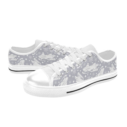 Snowmobile Print Design LKS302 Women's White Low Top Shoes