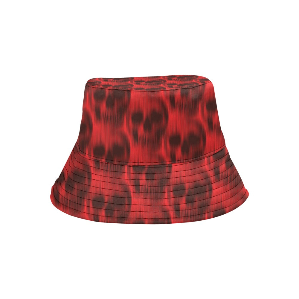 Skull Red Print Design LKS306 Unisex Bucket Hat