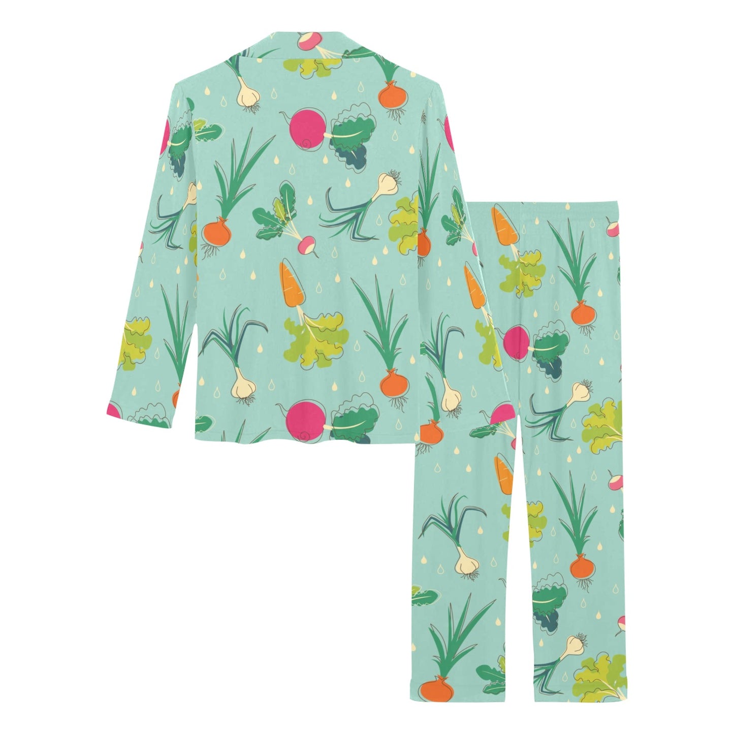 Radish Pattern Print Design A01 Women's Long Pajama Set