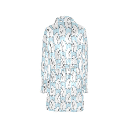 Polar Bear Pattern Print Design PB08 Women's Fleece Robe