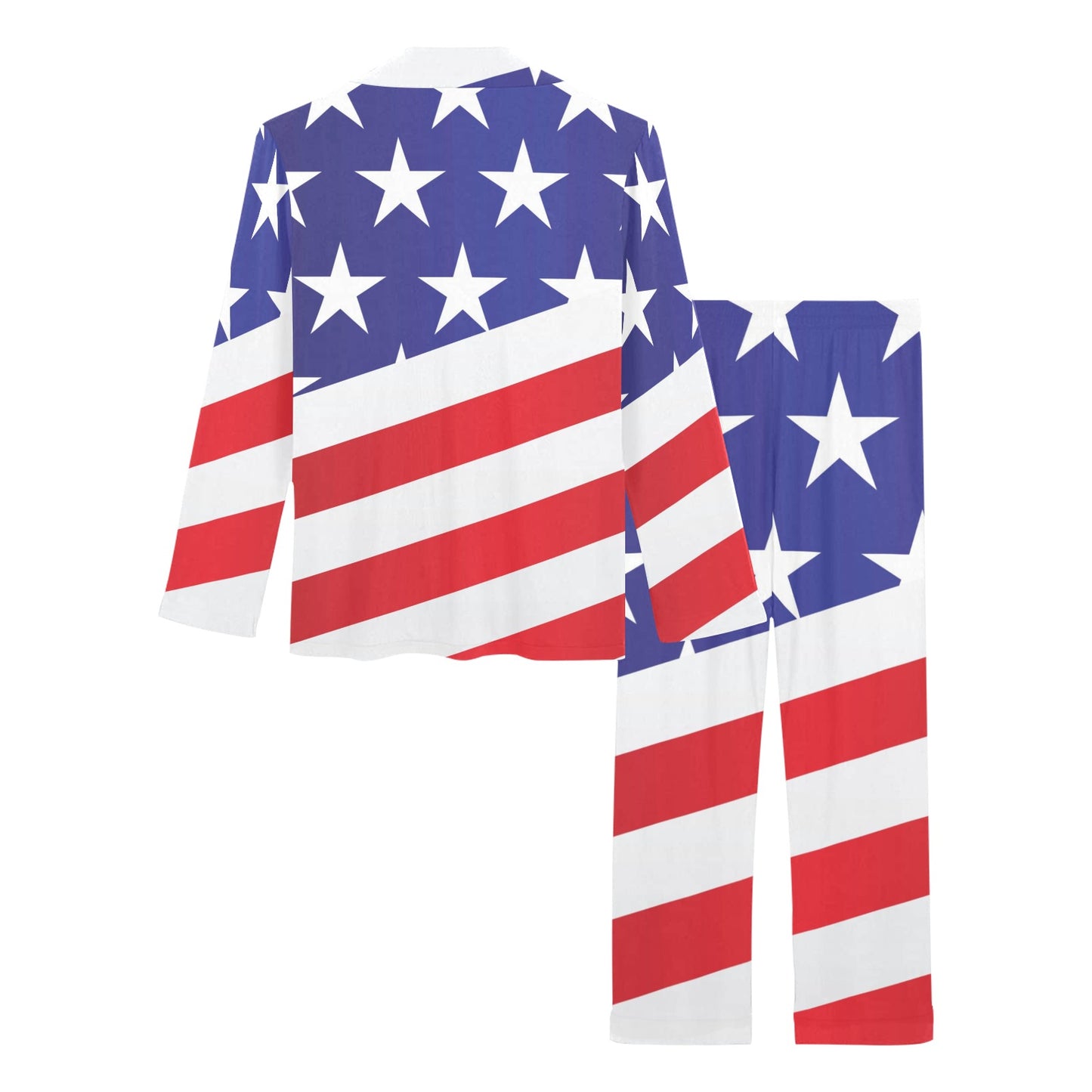 American flag Print Women's Long Pajama Set