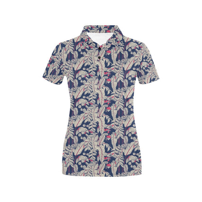 Bird Of Paradise Pattern Print Design 03 Women's Polo Shirt