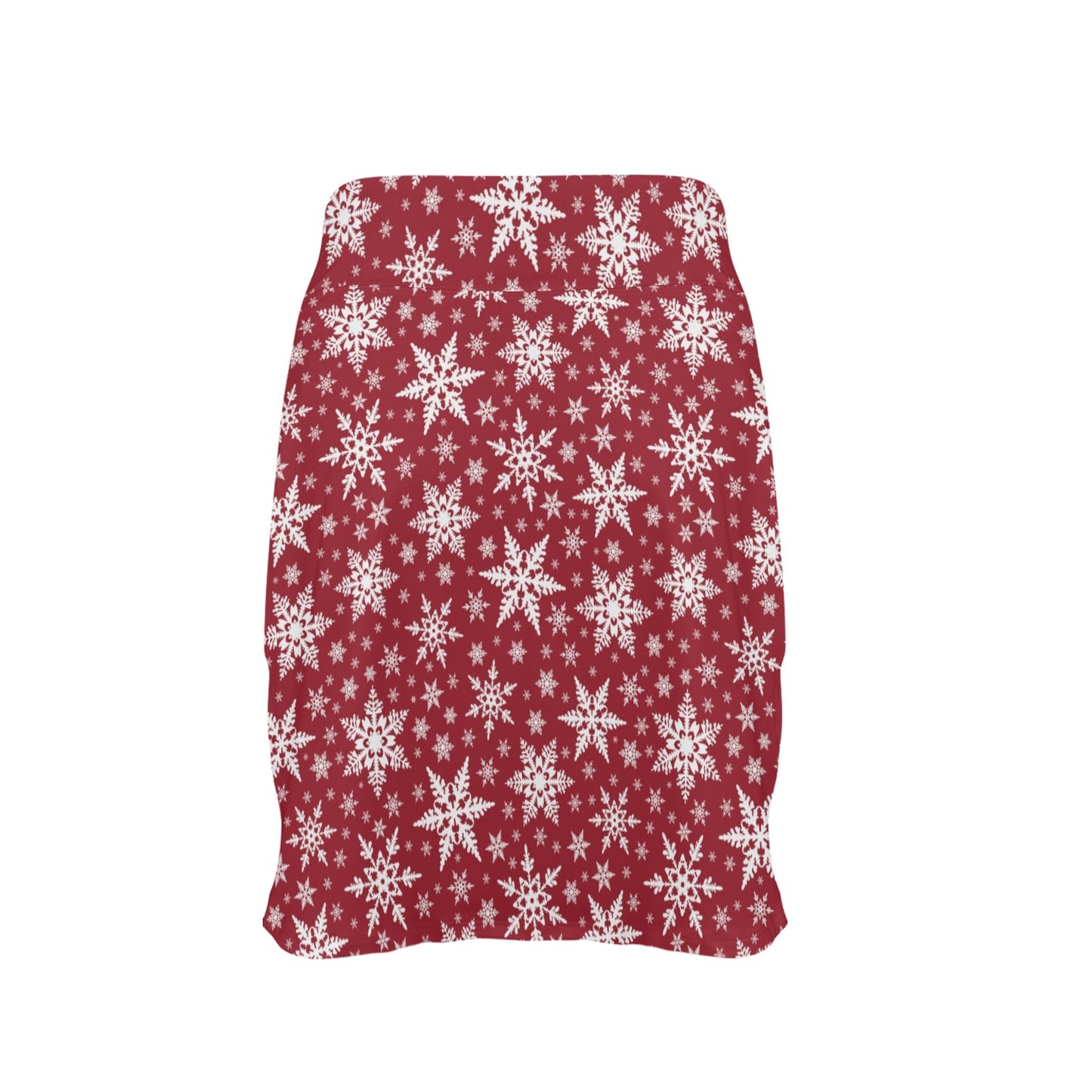 Snowflake Red Print Design LKS302 17" Golf & Pickleball Skort with Pockets