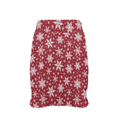 Snowflake Red Print Design LKS302 17" Golf & Pickleball Skort with Pockets