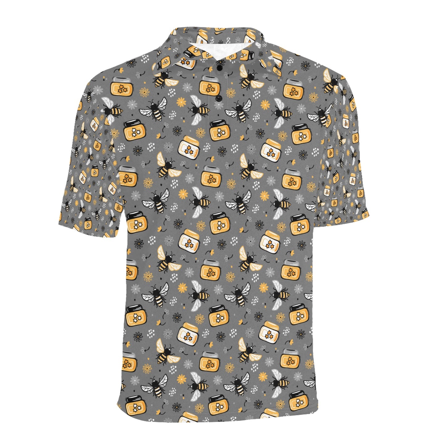 Honey Bee Print Design LKS301 Men Polo Shirt