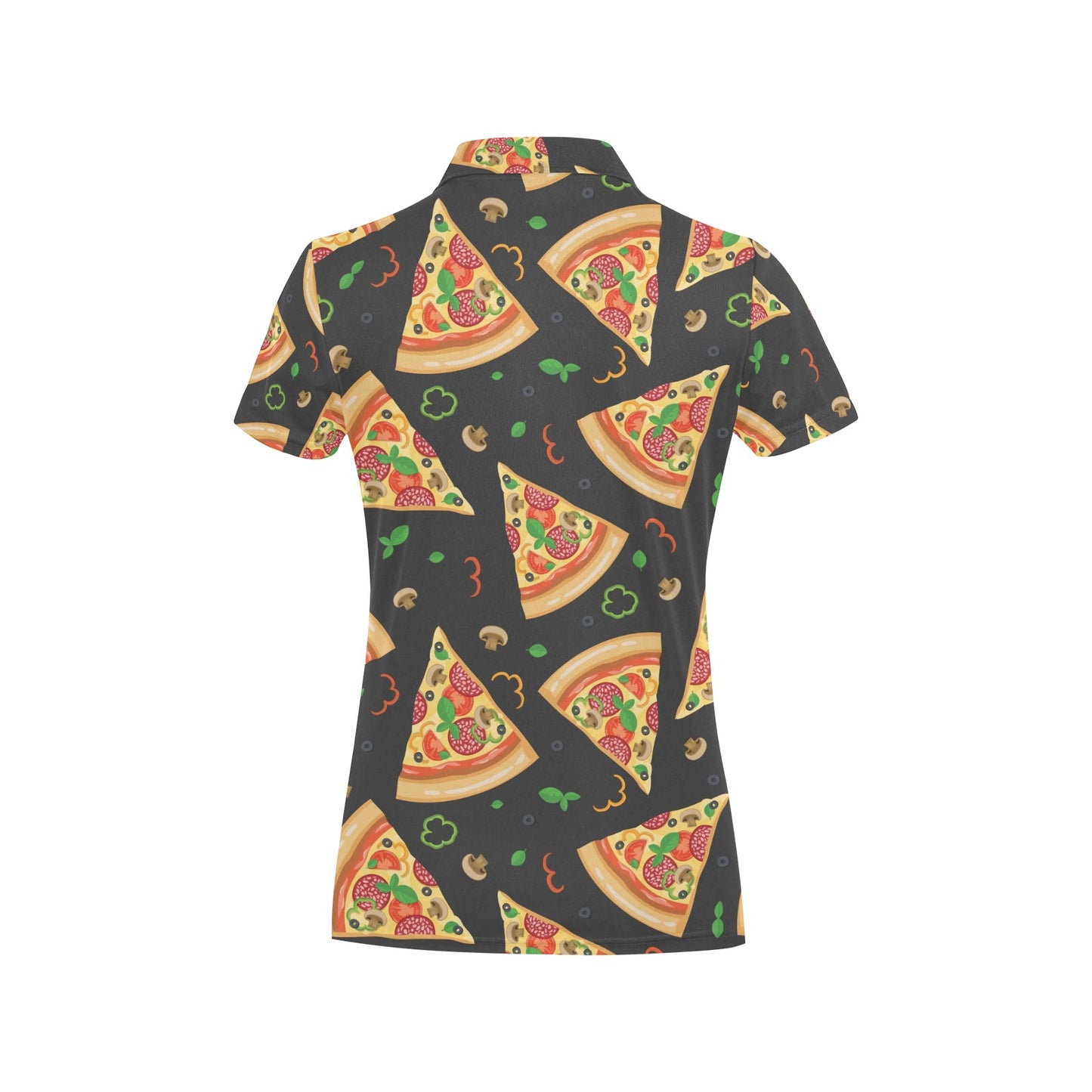 Pizza Pattern Print Design A02 Women's Polo Shirt
