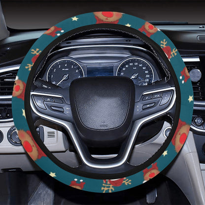 Reindeer Print Design LKS406 Steering Wheel Cover with Elastic Edge