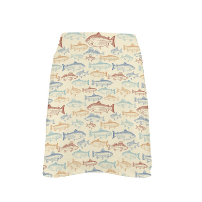 Salmon Fish Print Design LKS302 17" Golf & Pickleball Skort with Pockets