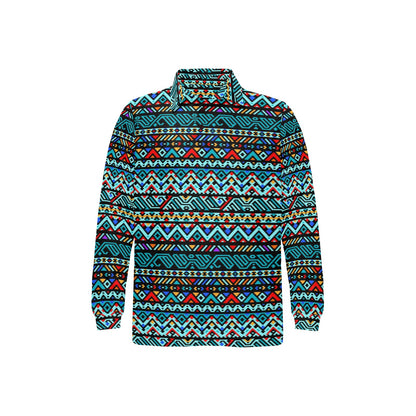 Southwestern Style Long Sleeve Polo Shirt For Men's