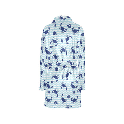 Crab Pattern Print Design 04 Women's Fleece Robe