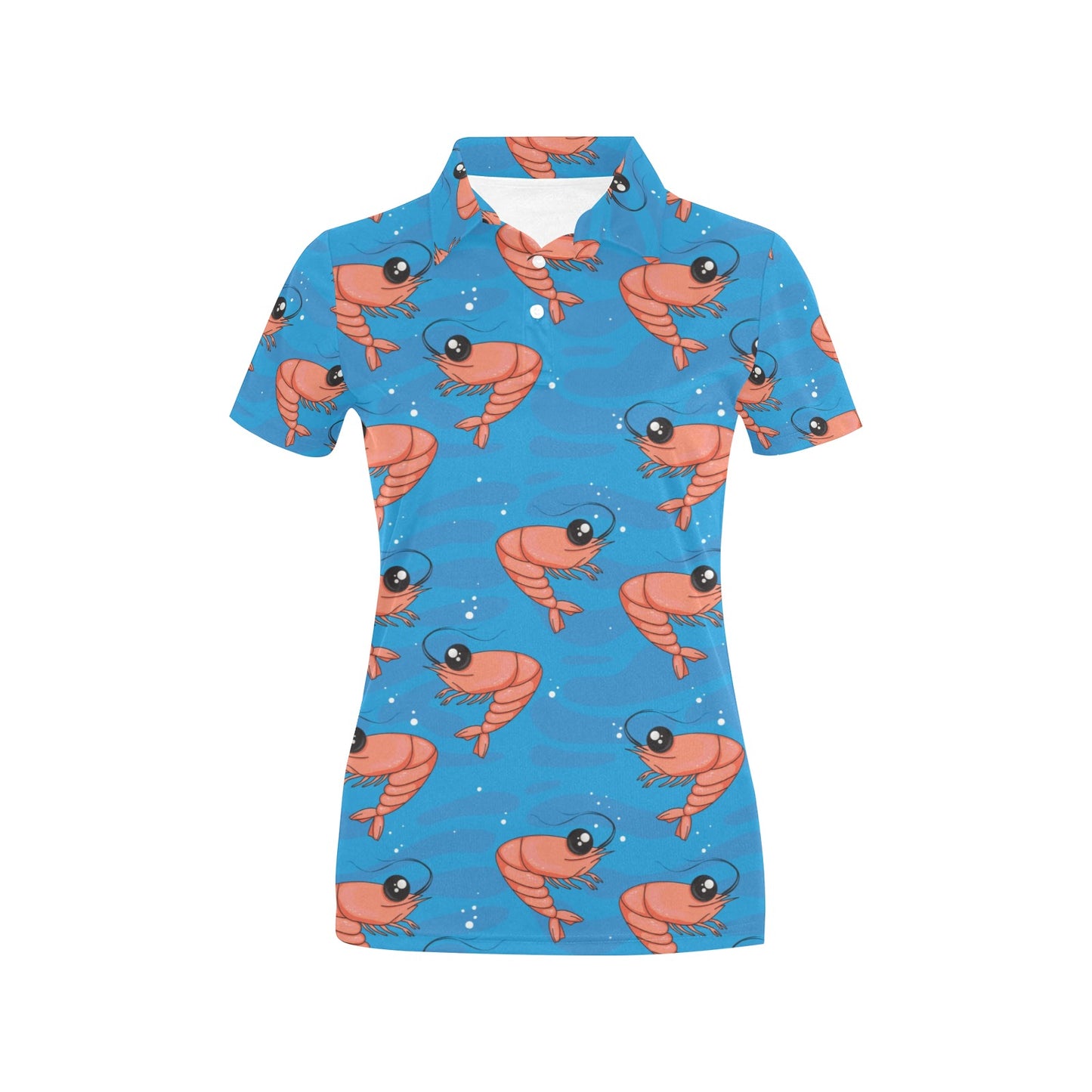 Prawn Cute Pattern Print Design 03 Women's Polo Shirt