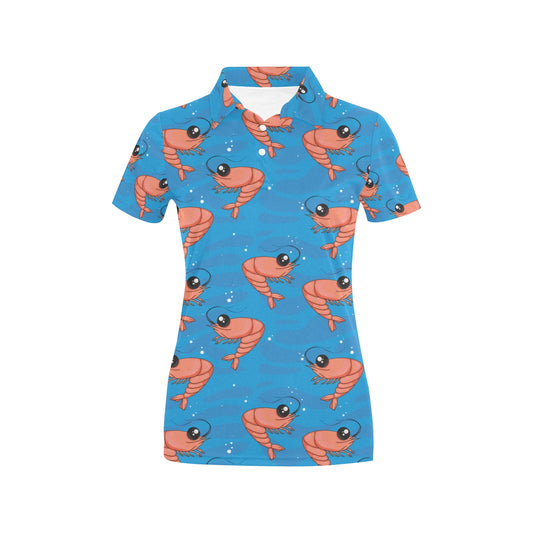 Prawn Cute Pattern Print Design 03 Women's Polo Shirt