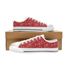 Bandana Paisley Red Print Design LKS3011 Women's White Low Top Shoes