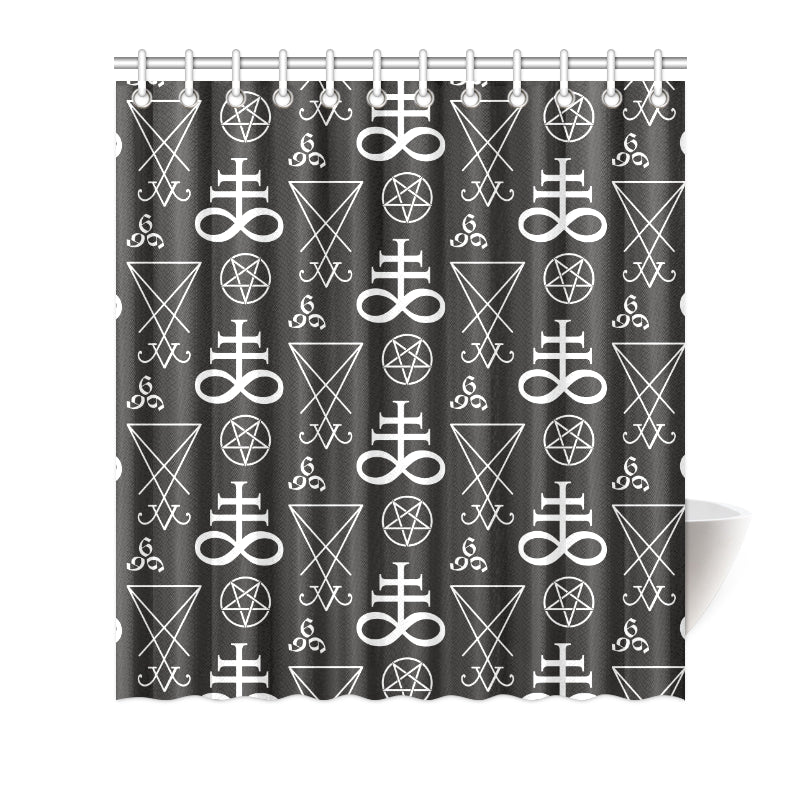 Pentagram Pattern Print Design A04 Shower Curtain