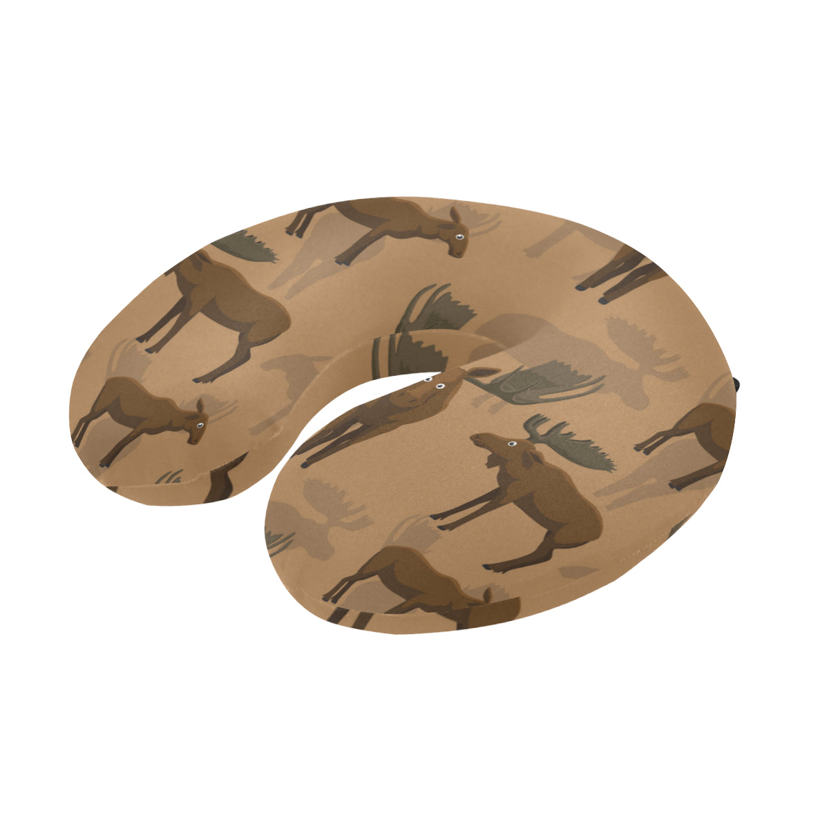 Moose Pattern Print Design 03 U-Shaped Travel Neck Pillow