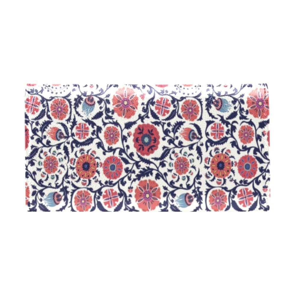 Suzani Print Design LKS304 Women's Trifold Wallet