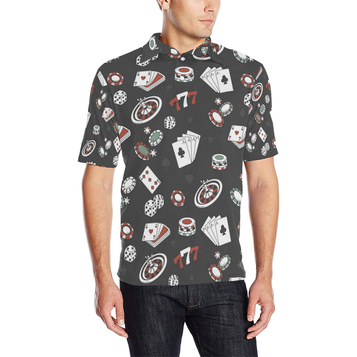 Casino Pattern Print Design 02 Men Polo Shirt