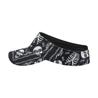 Bandana Skull Black White Print Design LKS306 Unisex Sun Visor