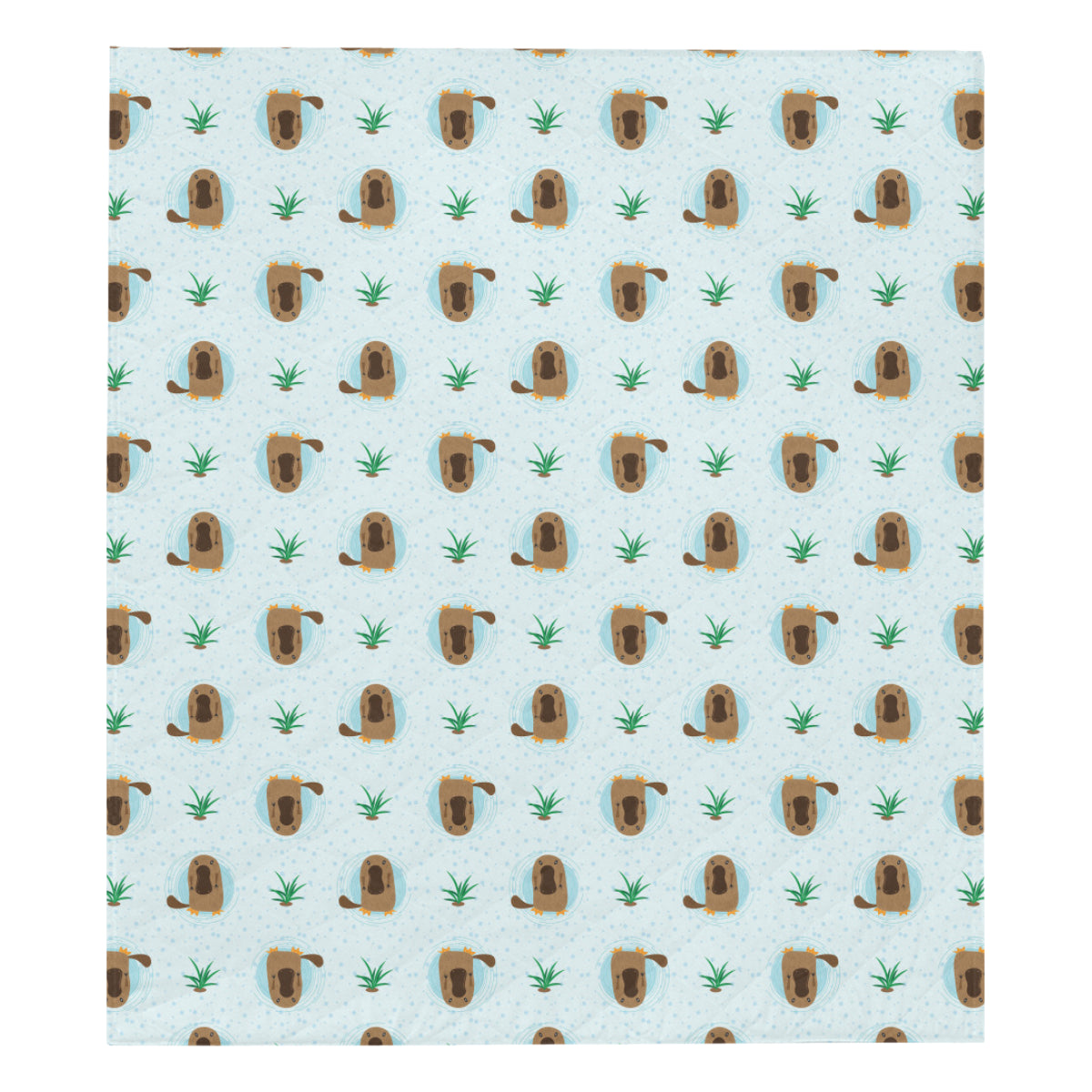 Platypus Pattern Print Design A04 Premium Quilt