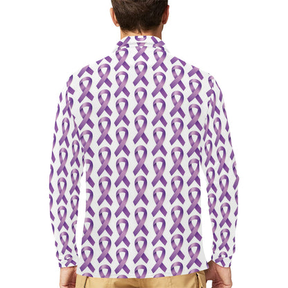 Pancreatic cancer Pattern Print Design A01 Long Sleeve Polo Shirt For Men's